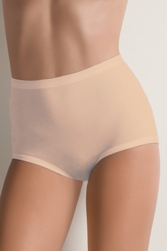 Figi wysokie (maxi) z bawełny gładkie GD107 beżowe