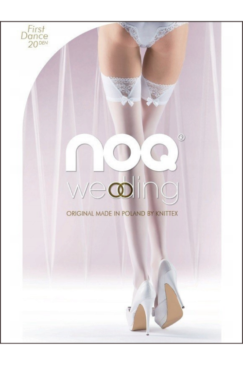 20 DEN Pończochy samonośne, ślubne białe First Dance