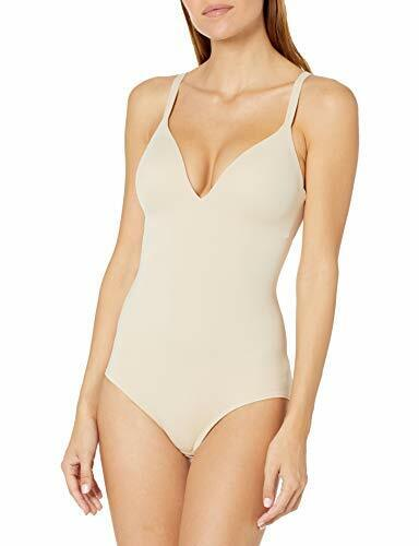 Body modelujące z wbudowaną usztywnianą miseczką bez fiszbiny beżowe